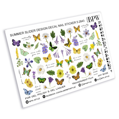 Слайдер-дизайн Летний микс с бабочками и цветами из каталога Цветные на любой фон, в интернет-магазине BPW.style